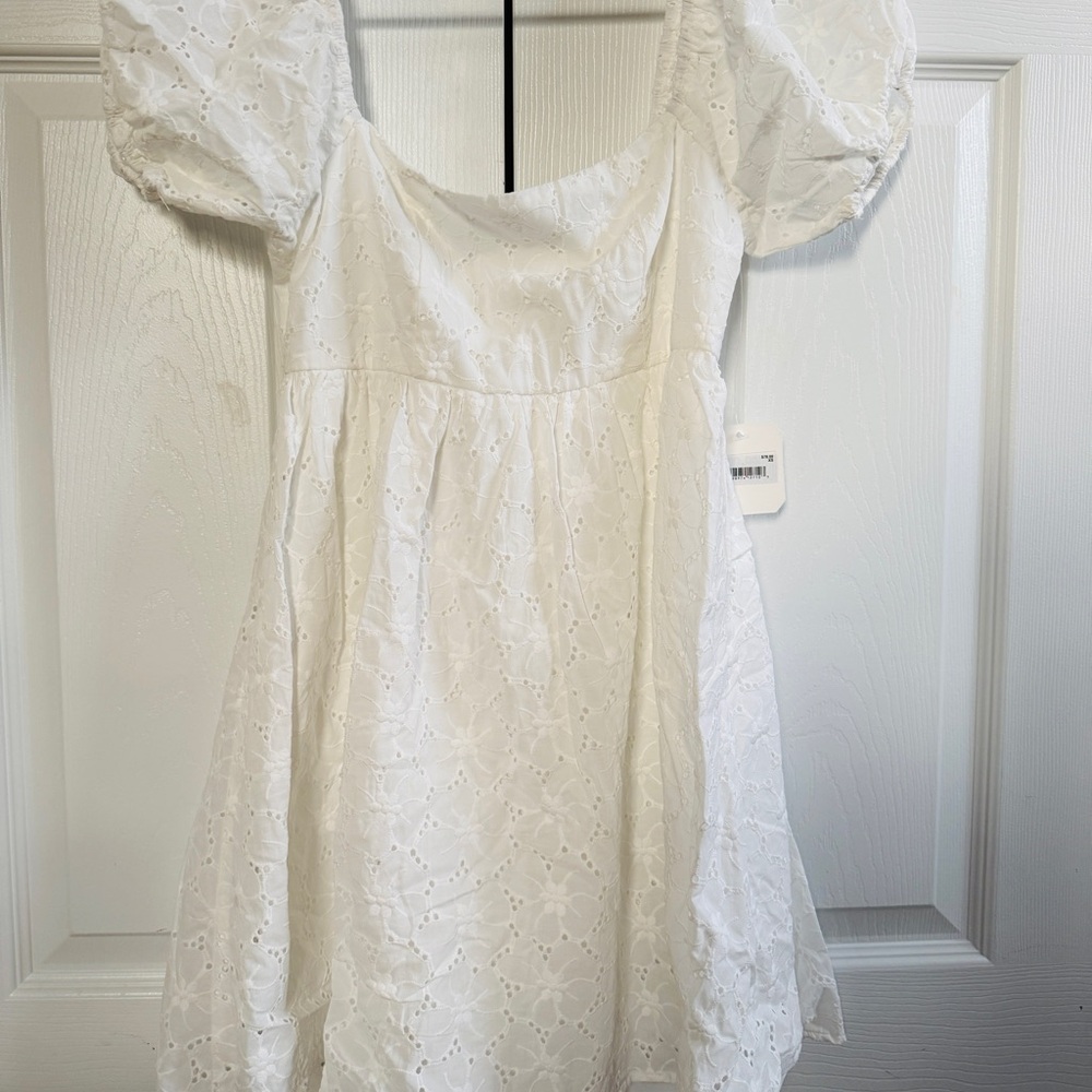 Altard State White Eyelet Puff Sleeve Dress ( Size XS) - NEW